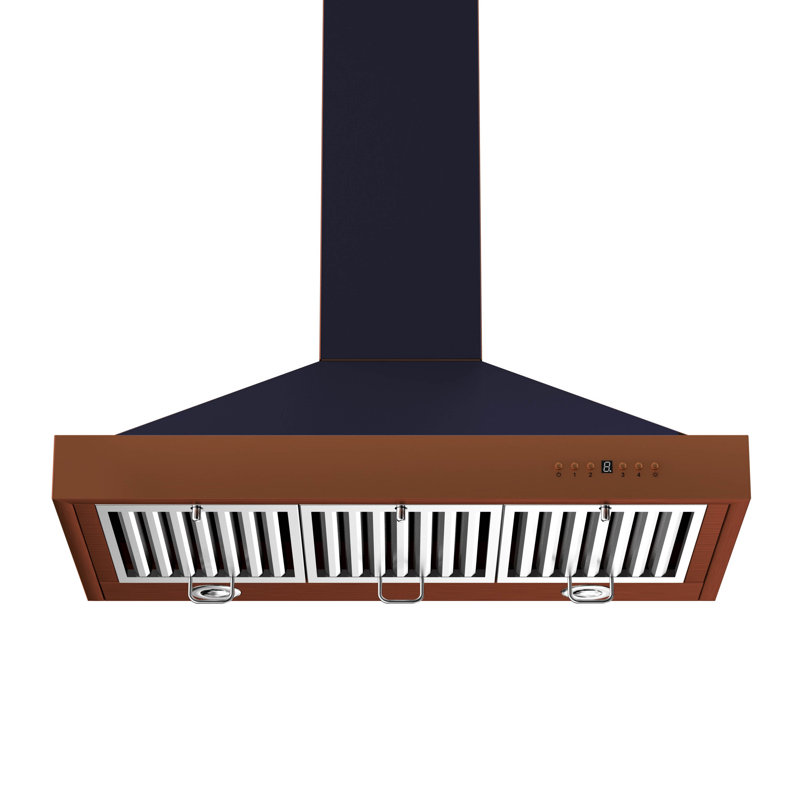 36" 400 CFM Convertible Wall Mount Range Hood, Oil-Rubbed Bronze/Copper