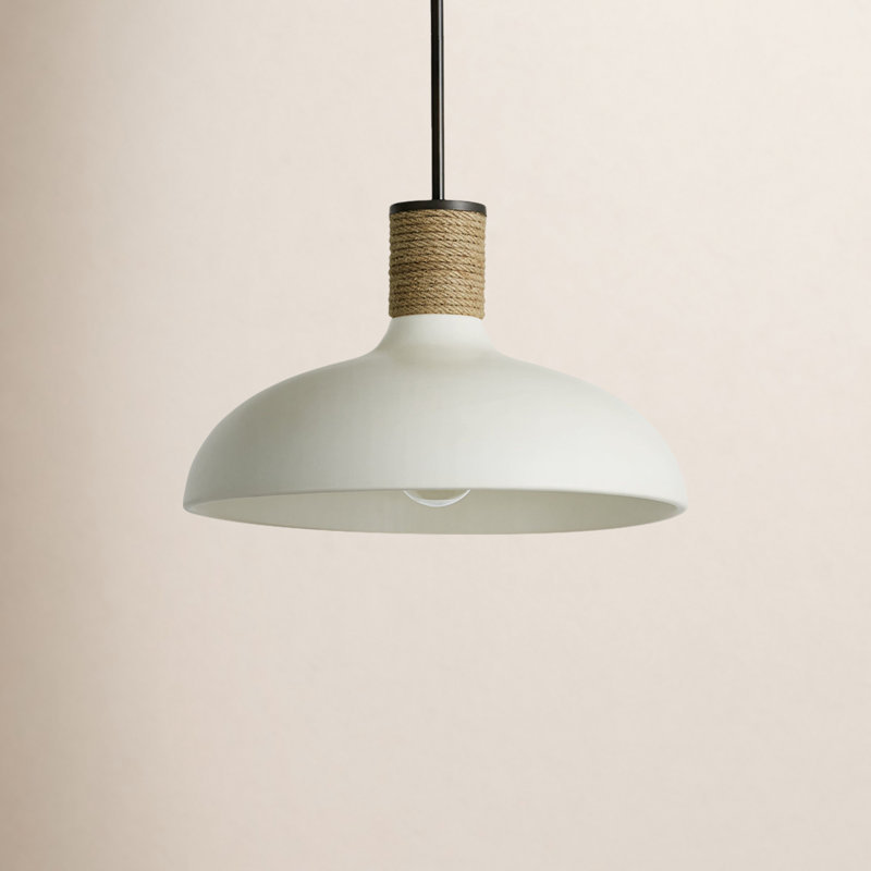 Gwenelle 1 - Light Dark Pewter/Natural Single Pendant