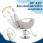 Fauteuil de barbier inclinable avec pompe hydraulique robuste, pivotant à 360°, hauteur réglable, support jusqu'à 150 kg, gris-139463515