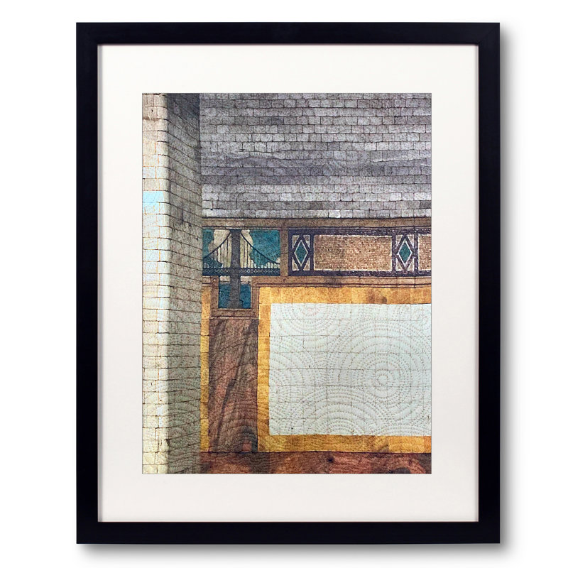 «Subway 3» par Marilyn Henrion - Peinture, Papier avec cadre noir, H 20 po x l 16 po