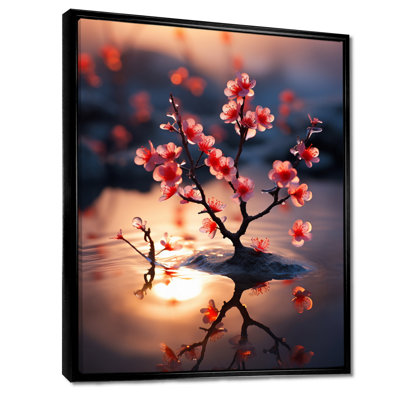 «Cherry Blossoms At Dawn Morning Sun» - impression d'art mural cerisier en fleurs