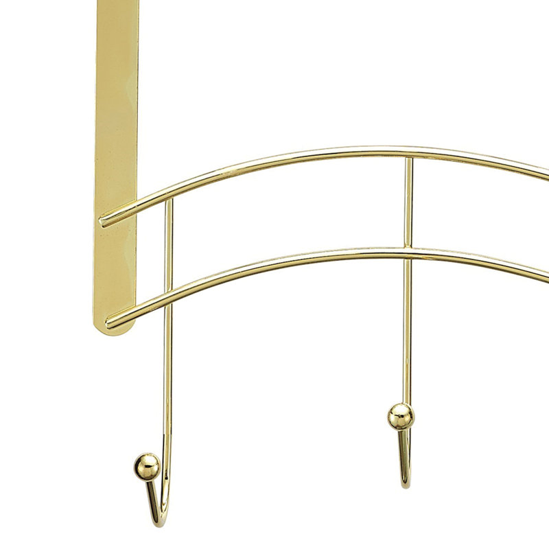 Brass Over-the-Door 5 - Hook Wall Mounted Coat Rack