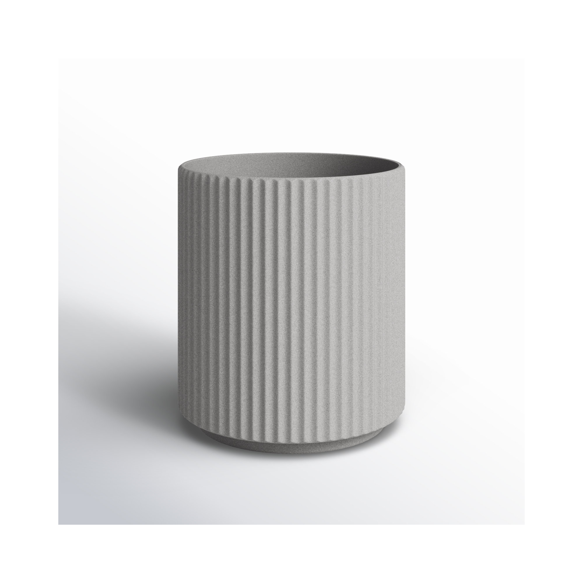 Demi Series Round Planter, 1, Gray, 16" H x 14.75" W x 14.75" D