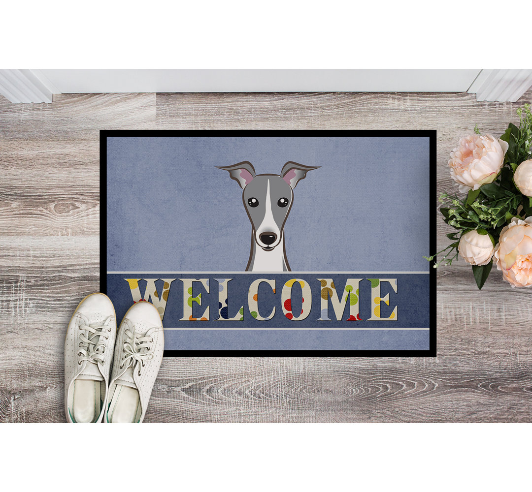 Wattsville Italian Greyhound Welcome Non-Slip Outdoor Door Mat Winston Porter Mat 