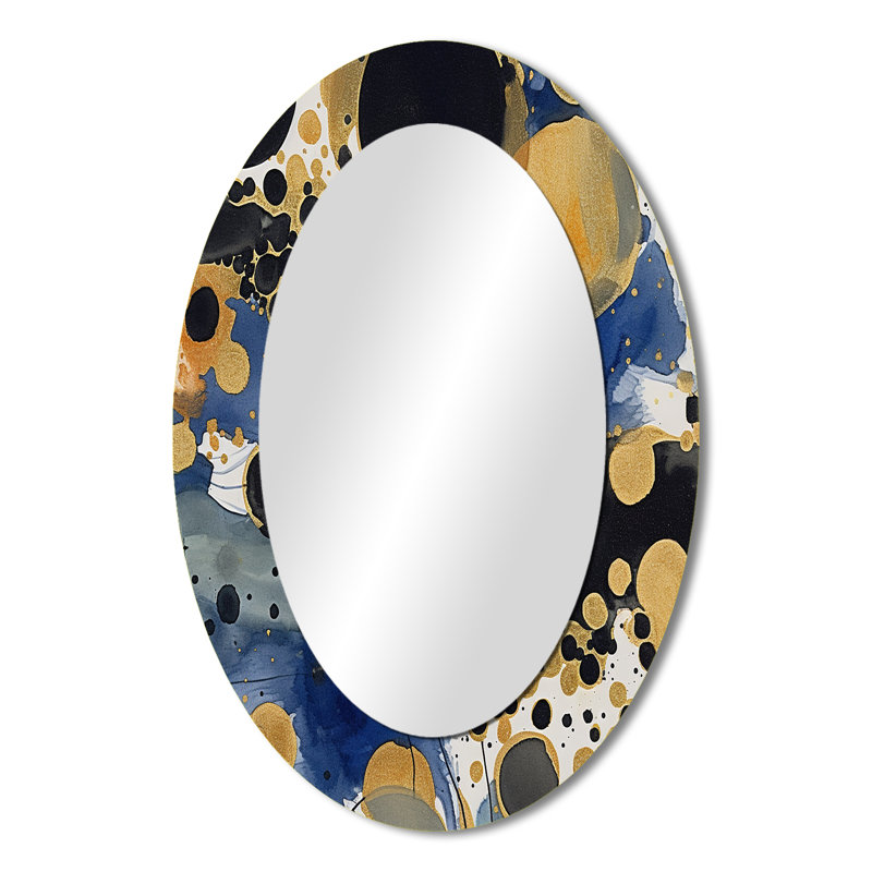 Laurier - Miroir abstrait en métal, 36 po x 24 po