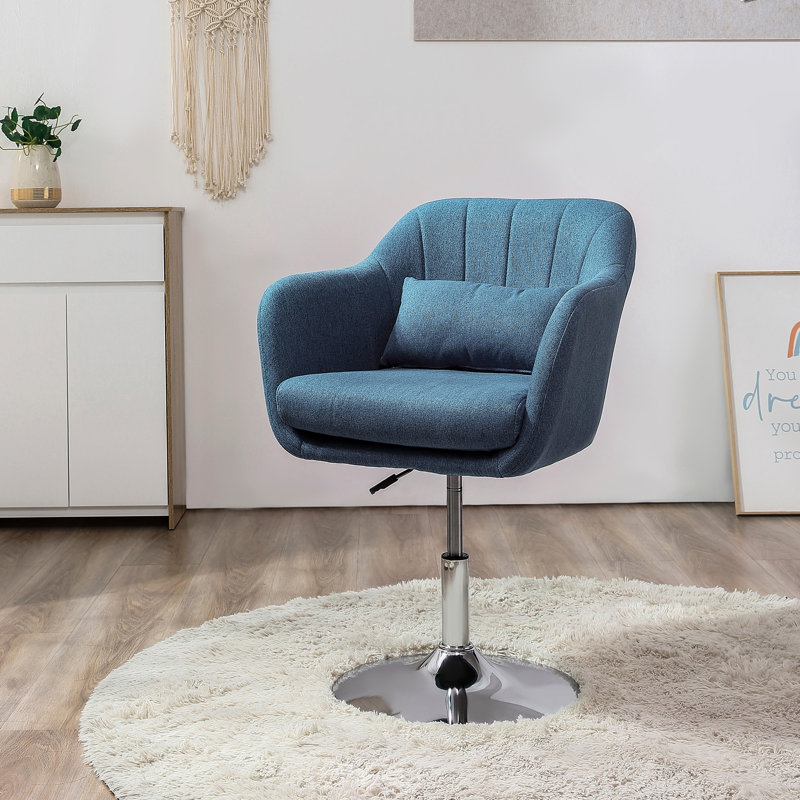 Upholstered Swivel Accent Chair, Blue