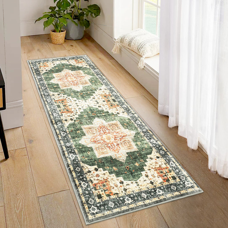 Tapis Carmelinda avec envers antidérapant, Tapis de couloir 2 pi x 6 pi