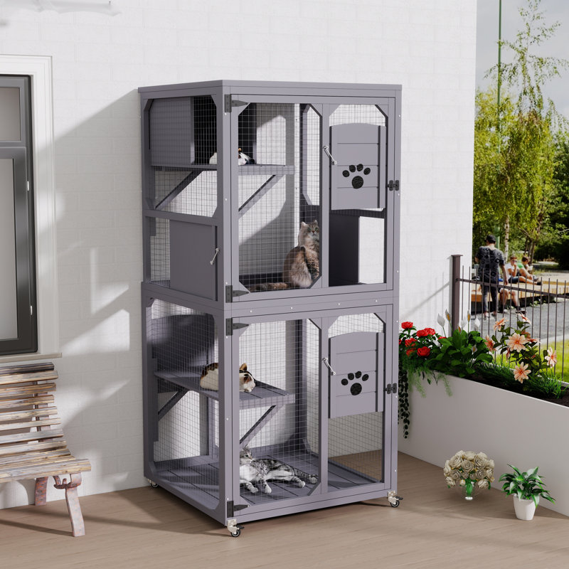 Enceinte d'extérieur de 31,5 po avec roulettes Catio