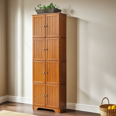 72.4" Tall Storage Cabinet Tall Storage Cabinet With 8 Doors And 4 Shelves ,Bookshelf Living Room, Kitchen, Dining Room, Office Freestanding Storage C