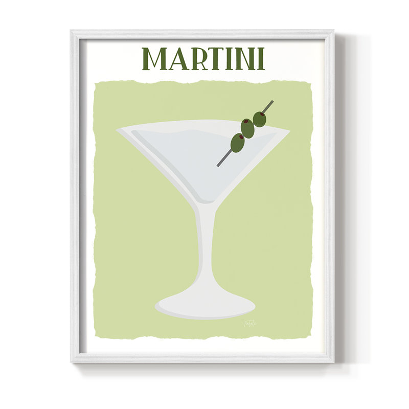 Reproduction encadrée Martini - bois massif, Blanc, H 10 po x l 8 po