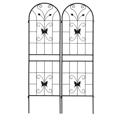 Metal Garden Trellis 71" X 19.7", Rust- Outdoor Flower Support, Black, For Ivy Vines, Beans, Easy Mounting Technique 19.7" Rustproof Trellis, Support , Grape, To Build, Material