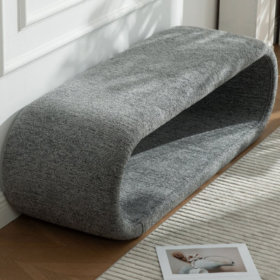 52"curved Entry Bench, Suitable For Bedroom And Living Room