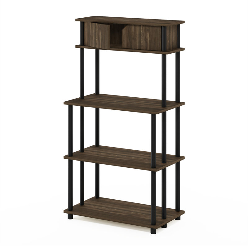 Turn-N-Tube Multipurpose Printer Stand Storage Shelf with Cabinet, Columbia Walnut/Black