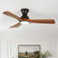 Ventilateur de plafond Karlena de 42 po en bois massif moderne avec lumière et télécommande, 3 températures de couleur et DEL à intensité variable, moteur CC réversible à 6 vitesses, ventilateur encastré pour chambre à coucher