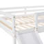 Lit mezzanine blanc avec glissade structurée fiable en bois massif