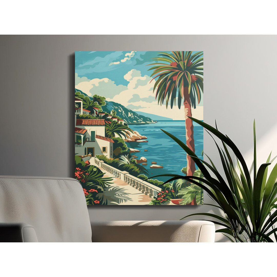 Tropical Coast Canvas Wall Art, Gallery Wrapped Print, Ready to Hang, Beach View, Modern Home Decor, Coastal Artwork, Tropical Living, Beach