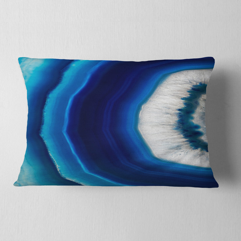 Coussin abstrait "Blue Agate Crystal" Abstract Designart