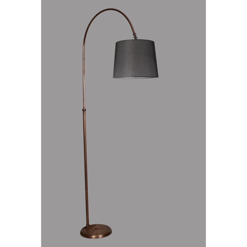 Luro Modern Floor Lamp with Metal Body, Chrome & Black Finish, 78.7 in Height | 15.7 in Diameter Shade, E27 Socket (Max 60W), On/Off Switch on Cable | Elegant Lighting for Living Room, Bedroom & Office