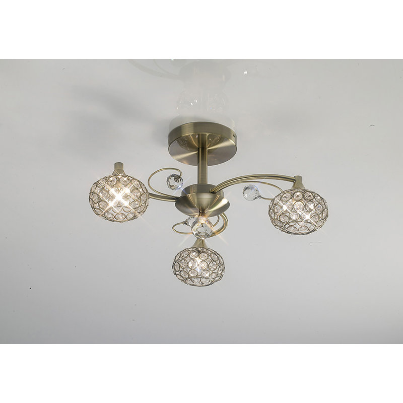 Eckles 3 - Light Unique/Statement Chandelier, Antique Brass