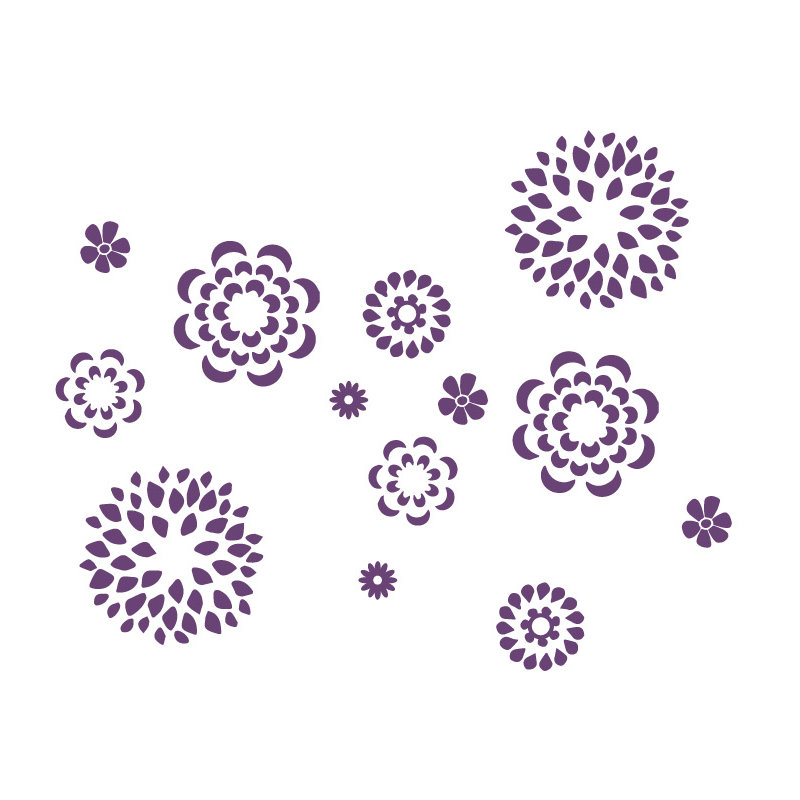 Adhésif décoratif motif floral, H 38 po x l 48 po x P 0,01 po, Violet