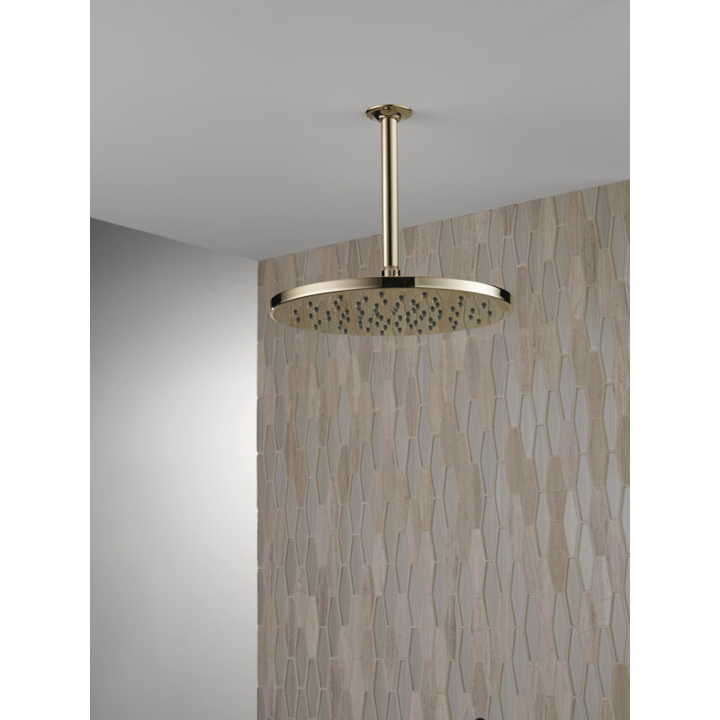 Rain Fixed Shower Head with H2Okinetic Technology, Lumicoat Polished Nickel