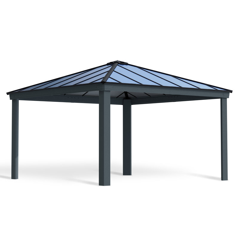 Palram - Canopia Colorado 24' W x 14' D Aluminum Polycarbonate Carport Canopy Gray