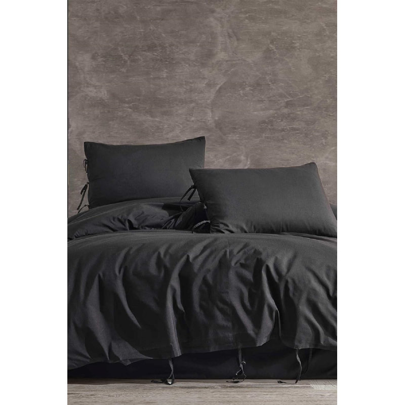 Ensemble de housse de couette avec deux taies décoratives couleur unie en polyester uni polyester 104 pi x 90 pi