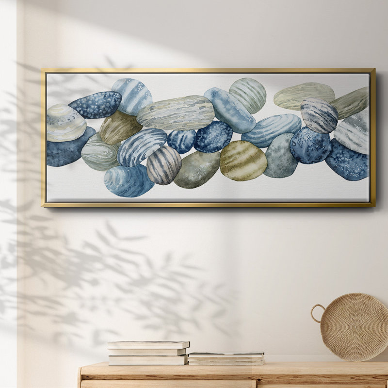Found Pebbles III- Framed Canvas