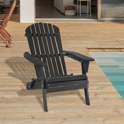 Willacoochee Adirondack Patio Lawn Folding Outdoor Chair Seating Fire Pit Wood Chairs by Beachcrest Home