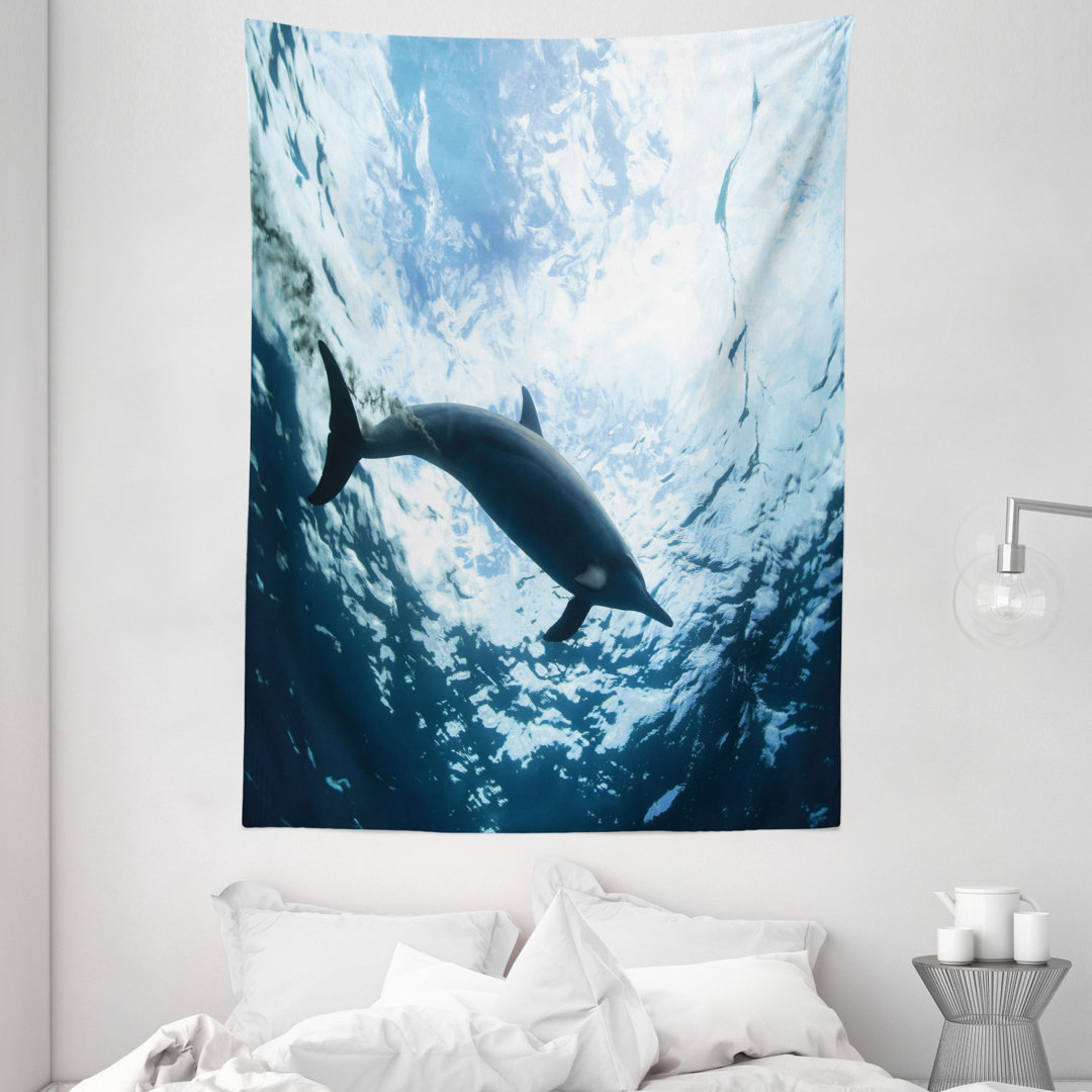 Wandbehang Bottlenose Dolphin Poops in Ocean Maritime Unterwasser Aquatic Wildlife Theme