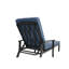 Chaise longue en fonte croisée en aluminium avec roulettes réglables bleues, taille de paquet 41,73 x 24,41 x 12,99 po, poids de 40,79 lb, et une option, dimensions