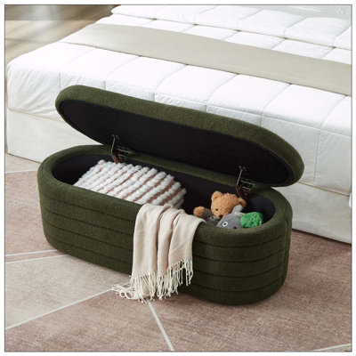 Banc de rangement moderne avec repose-pieds ovale