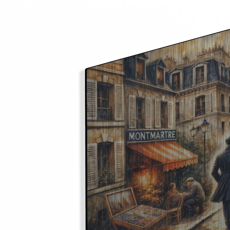 Art mural en métal Lark Manor ™ «Date Night Montmartre» par Rey Klimt, H 12 po x l 24 po
