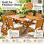 Ensemble de salle à manger d'extérieur en bois d'acacia avec coussins 7 pièces Solviera