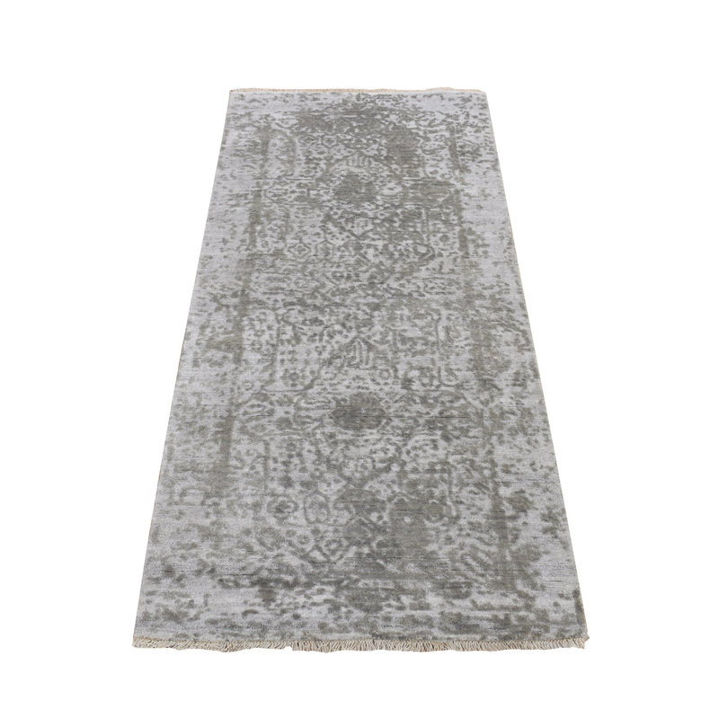 Tapis de couloir gris nouvel âge en laine 2 pi 7 po x 6 pi Cearlait
