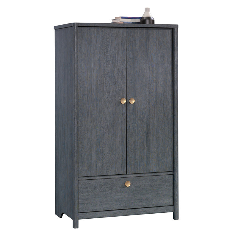 Armoire de chambre à coucher rétro avec tiroir, finition bleue, Bleu