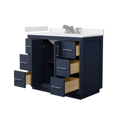Icon 42" Freestanding Single Bathroom Vanity with Cultured Marble Top