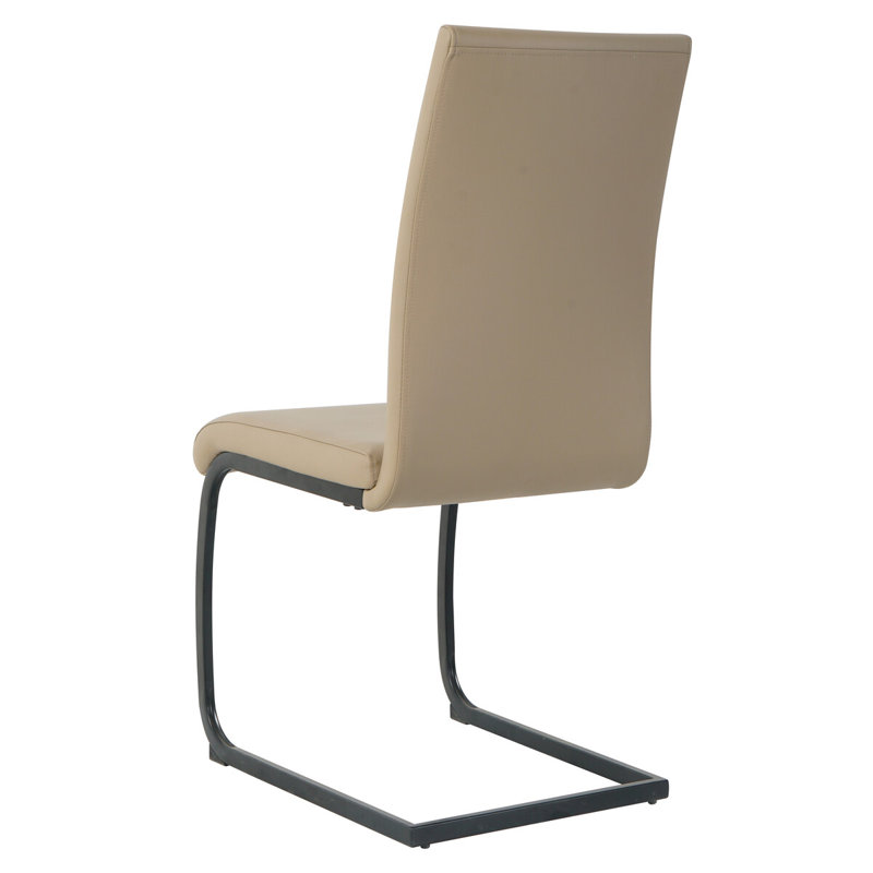 Stuhl 47cm H Upholstered Metal Cantilever Chair, Taupe