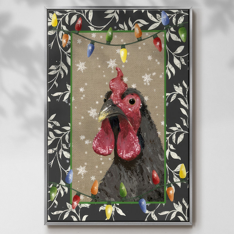 «County Christmas Farm IV», toile tendue avec châssis encadré, H 25 po x l 17 po x P 1,5 po, Gris