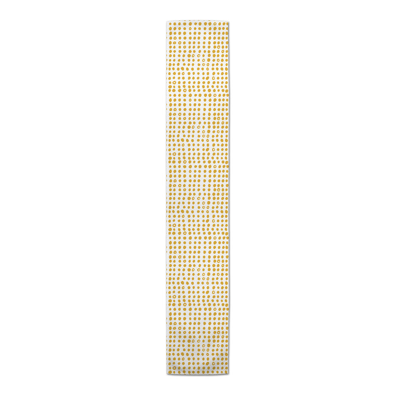 Devinn Polka Dots Table Runner, 90" x 16", Yellow