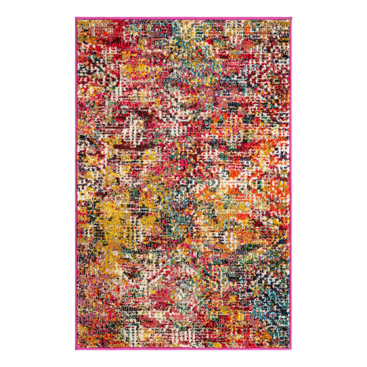 Washable Abstract Indoor Rug