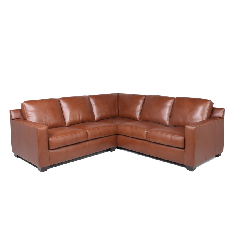 Canapé modulaire 2 pièces Delores, Cuir véritable galet Sidekick