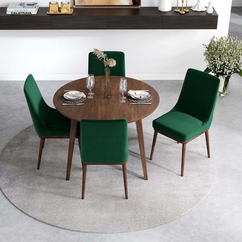 Ensemble repas pour 4 personnes Ruchi, Vert, Noyer