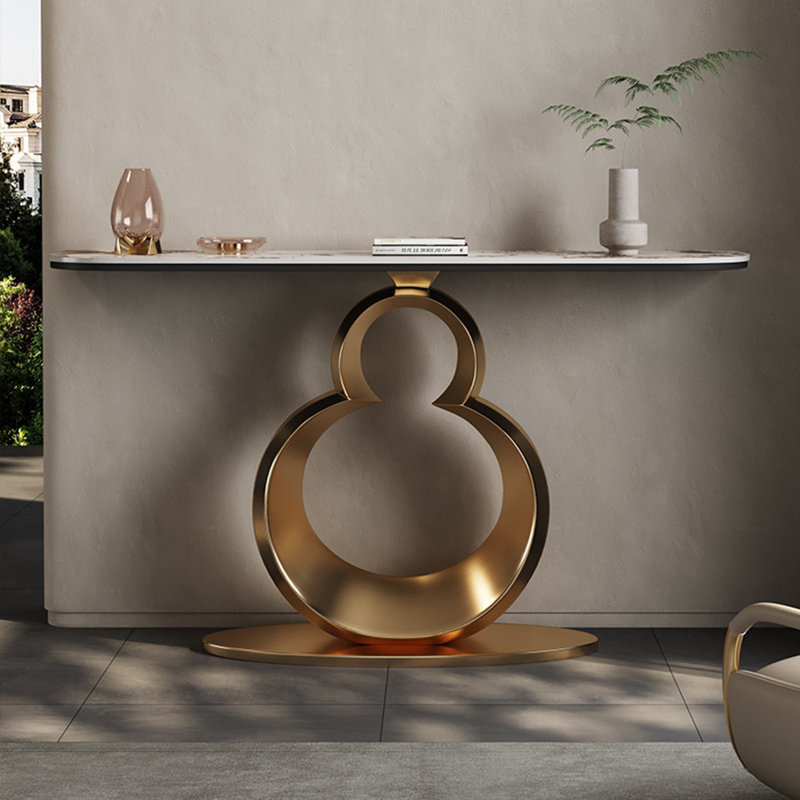 Console de style italien en pierre frittée., 33.4" H x 47.2" W x 13.7" D