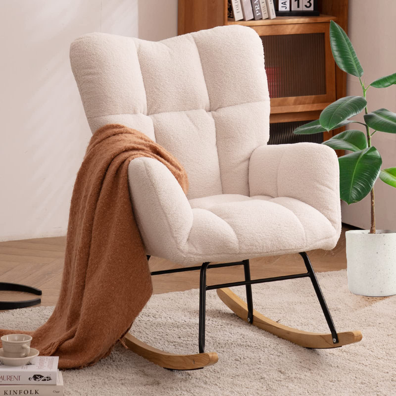 Friedell Rocking Chair, Ivory White