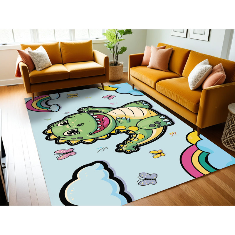 Tapis pour enfants mignons lavables Dakota Fields, Rectangulaire 2 pi x 3 pi