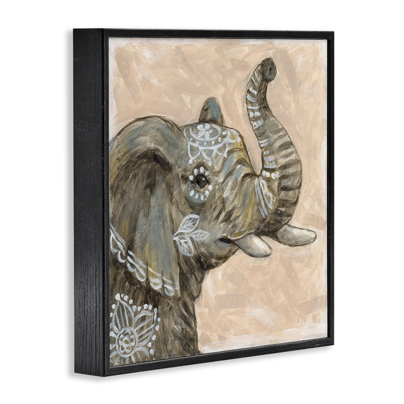 Art bohème à estampe numérique par Boho, H 12 po x l 12 po, Giclée encadrée noir minuit