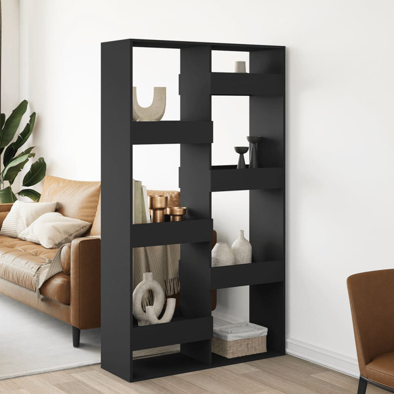 Amiliah 100cm W Bookcase, Black, 175cm H x 100cm W x 33cm D