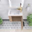 Meuble-lavabo simple 22 po avec plateau en céramique Ani-406480096