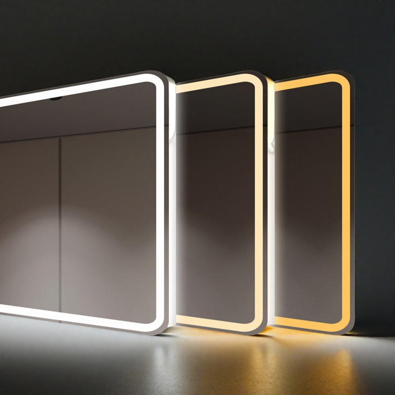 Smart Led Bath Mirror - Adjustable Brightness, 3 Color Temps, Anti-fog & Shatterproof Design